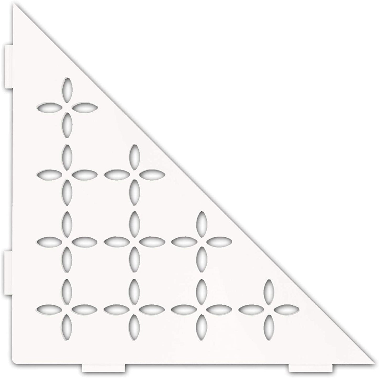 Triangular Corner Shelf-E - Floral Design Matte White SES1D5MBW