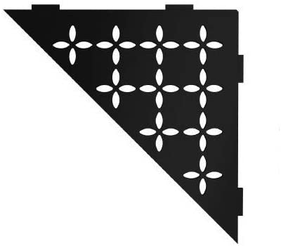 Triangular Corner Shelf-E - Floral Design Matte Black SES1D5MGS