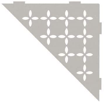 Triangular Corner Shelf-E - Floral Design - Greige (SES1D5TSBG)