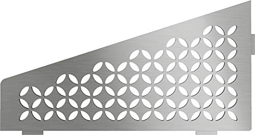 Quadrilat Corner Shelf-E - Floral Design - Brushed Stainless Steel (SES3D5EB)