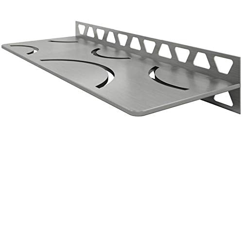 Rectangular Wall Shelf-W - Curve Design - Brushed Stainless Steel (SWS1D6EB)