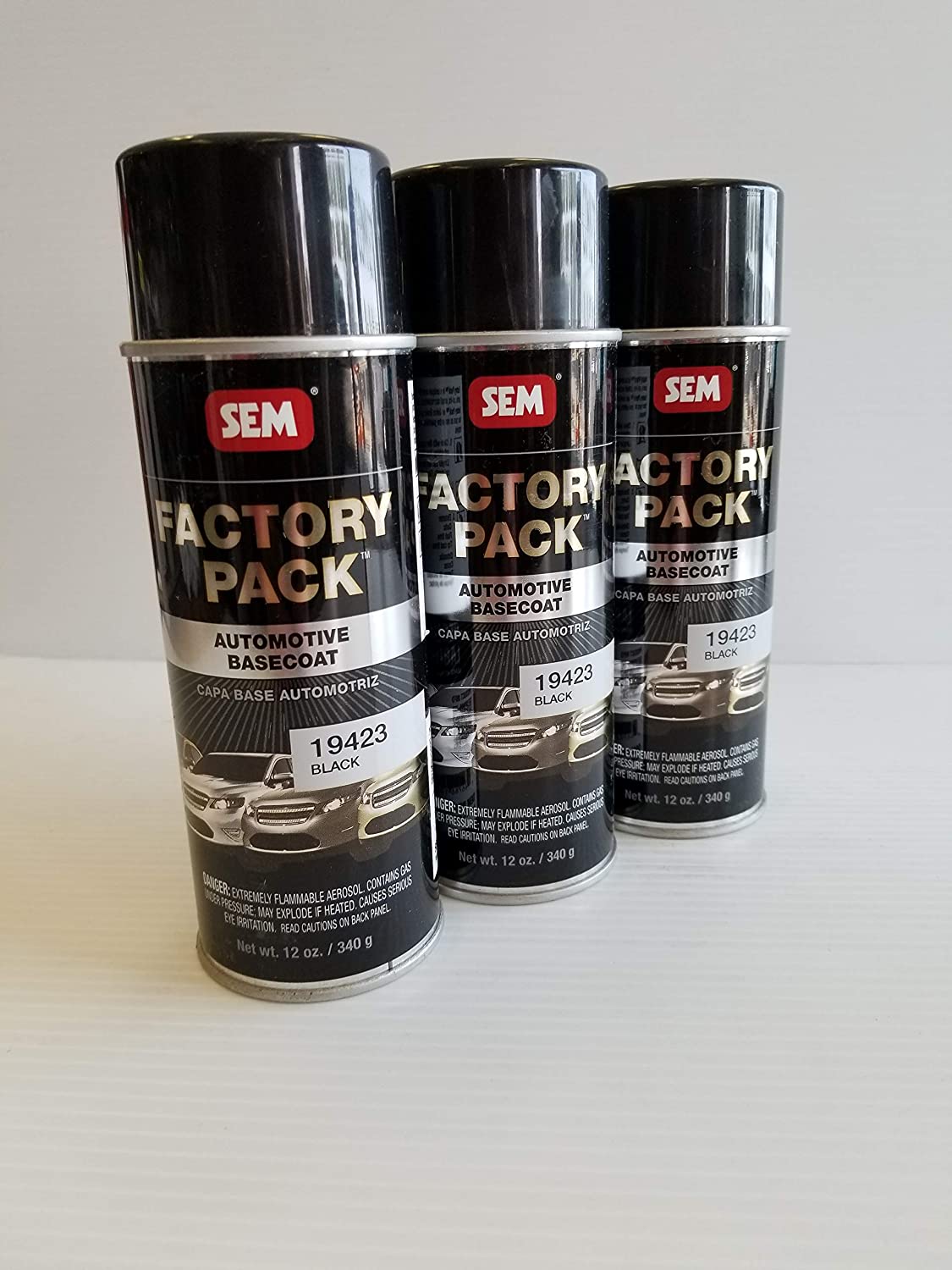 19423 Factory Pack-GM WA8555 BLACK-12 oz. Aerosol Pack of (3)