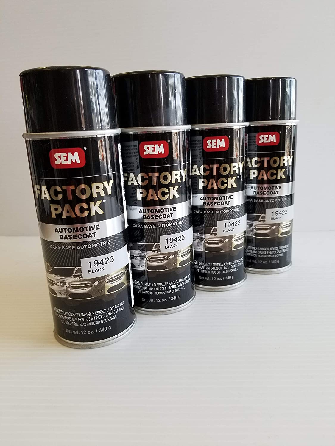 19423 Factory Pack-GM WA8555 BLACK-12 oz. Aerosol Pack of (4)