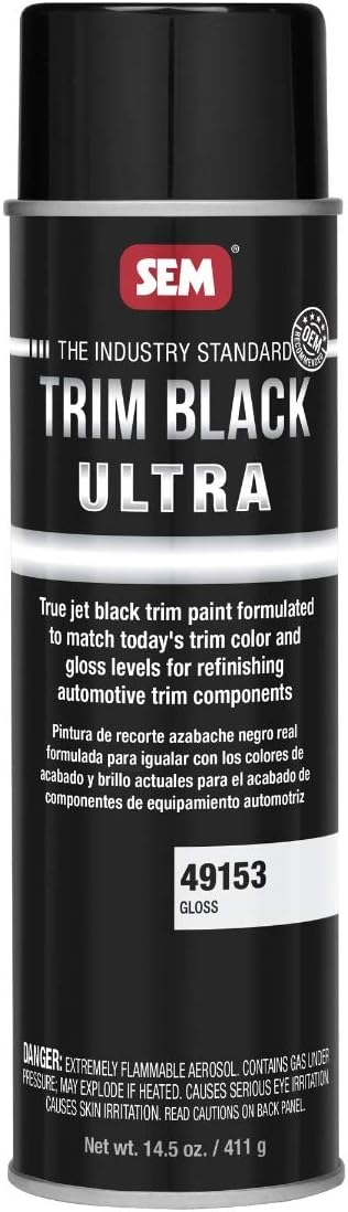 49153 Trim Black Ultra, Black Spray Paint with Gloss Finish