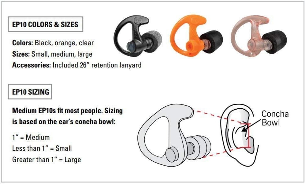 SureFire Sonic Defenders Ultra Max Filtered Earplugs, Reusable, Clear, Medium