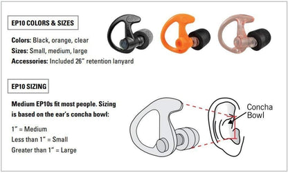 SureFire Sonic Defenders Ultra Max Filtered Earplugs, Reusable, Clear, Medium