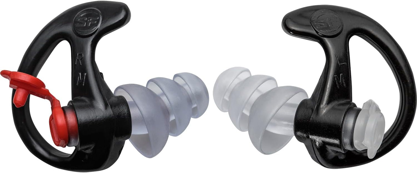 EP4 Sonic Defenders Plus filtered Earplugs, reusable, Black, Medium