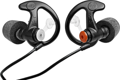 EP7 Sonic Defenders Ultra filtered Earplugs, reusable, Black, Medium