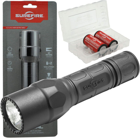 G2X Tactical 600 Lumen EDC Flashlight Bundle - 2 addnl Bat. in case