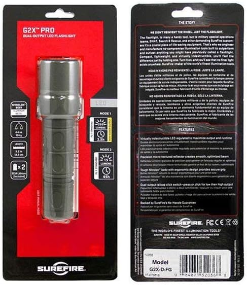 G2X Pro Dual-Output LED Flashlight with click switch, Forest Green