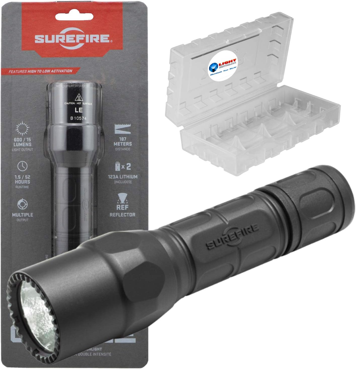 G2X LE Compact LED Flashlight 600 Lumen Tactical Light, Black Bundle