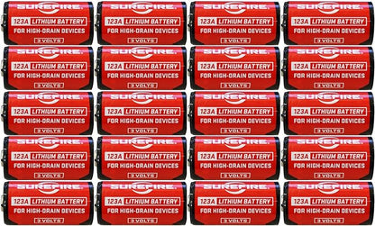 SF12-BB 123A CR123 3-Volt Lithium Batteries - 20 Pack