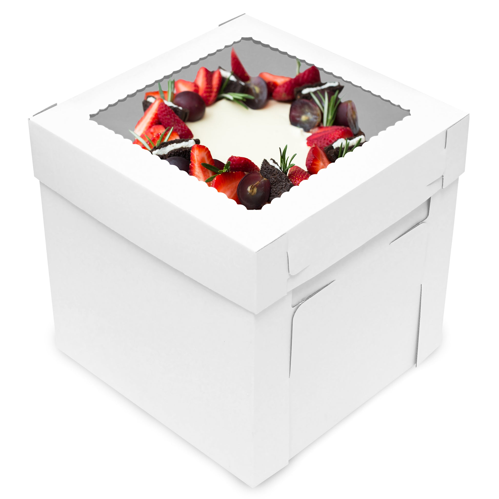 Cake Boxes with Window 25-Pack 10” x 10” x 8” Inch White Bakery Boxes