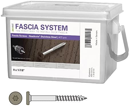 Stainless Steel Fascia Screws 9x1-7/8" T-20 Star Drive Gray 400 Pieces