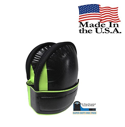 USA Super Soft Large Hi-Viz Fluorescent Green Knee Pads-