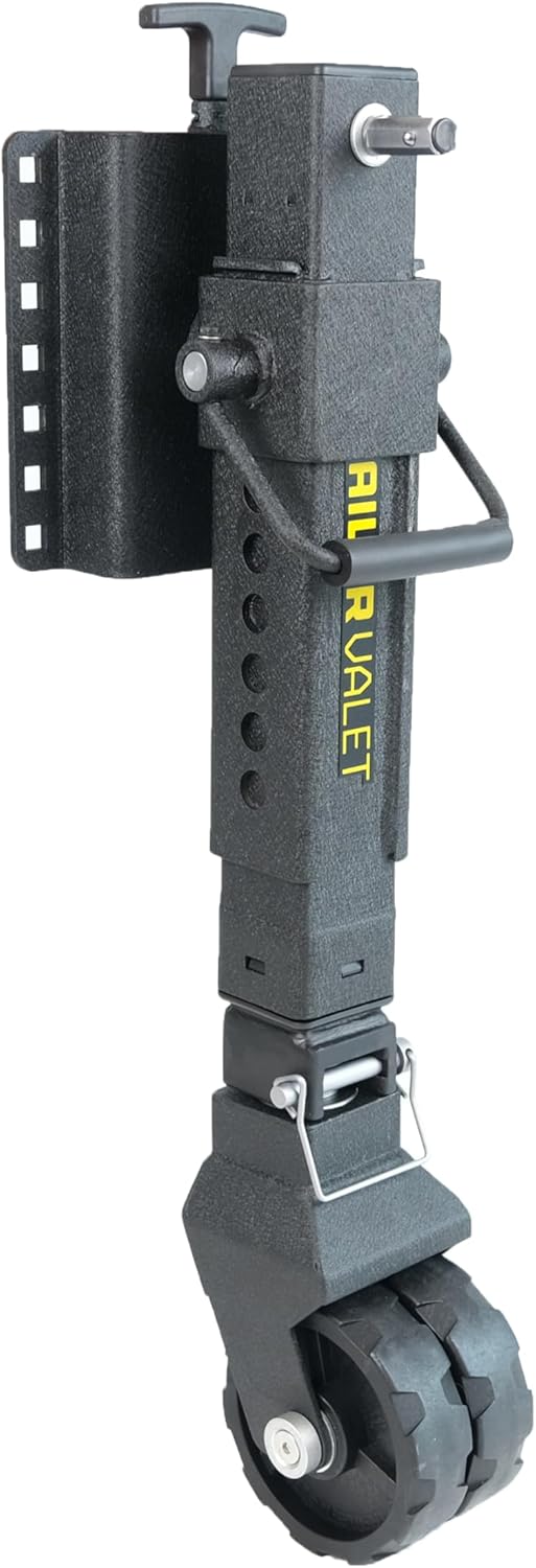 Trailer Valet JX 3-Squared Drill Jack with Dual-Wheel Design, Quick Drop System