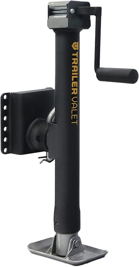 Trailer Valet JXS-5 Swivel Jack Pipe Mount - Drill Powered Option, 5K Capacity