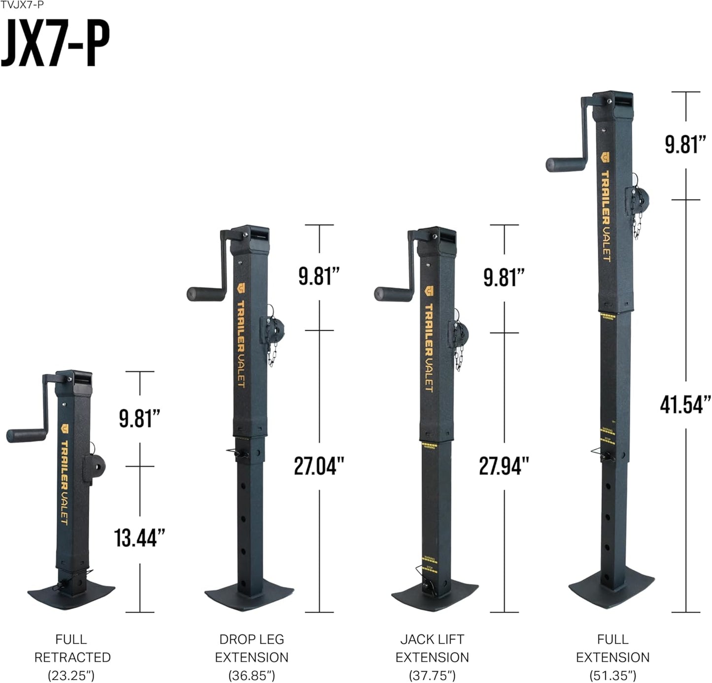 Trailer Valet TVJX7-P Direct Pipe Welded Jack – 7,000 lbs Capacity – Drill-Power