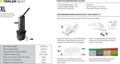 Trailer Valet Drill-Powered XL Trailer Dolly Mover, 10,000 lbs Capacity