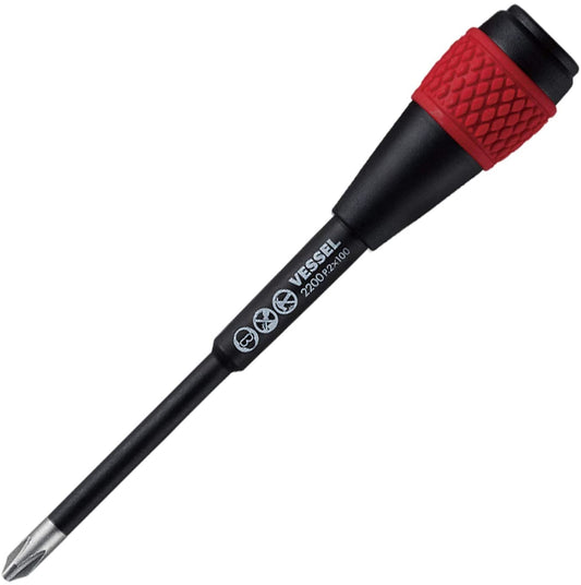 BALL GRIP Ratchet Screwdriver (+2x100(4") Replacement Blade)