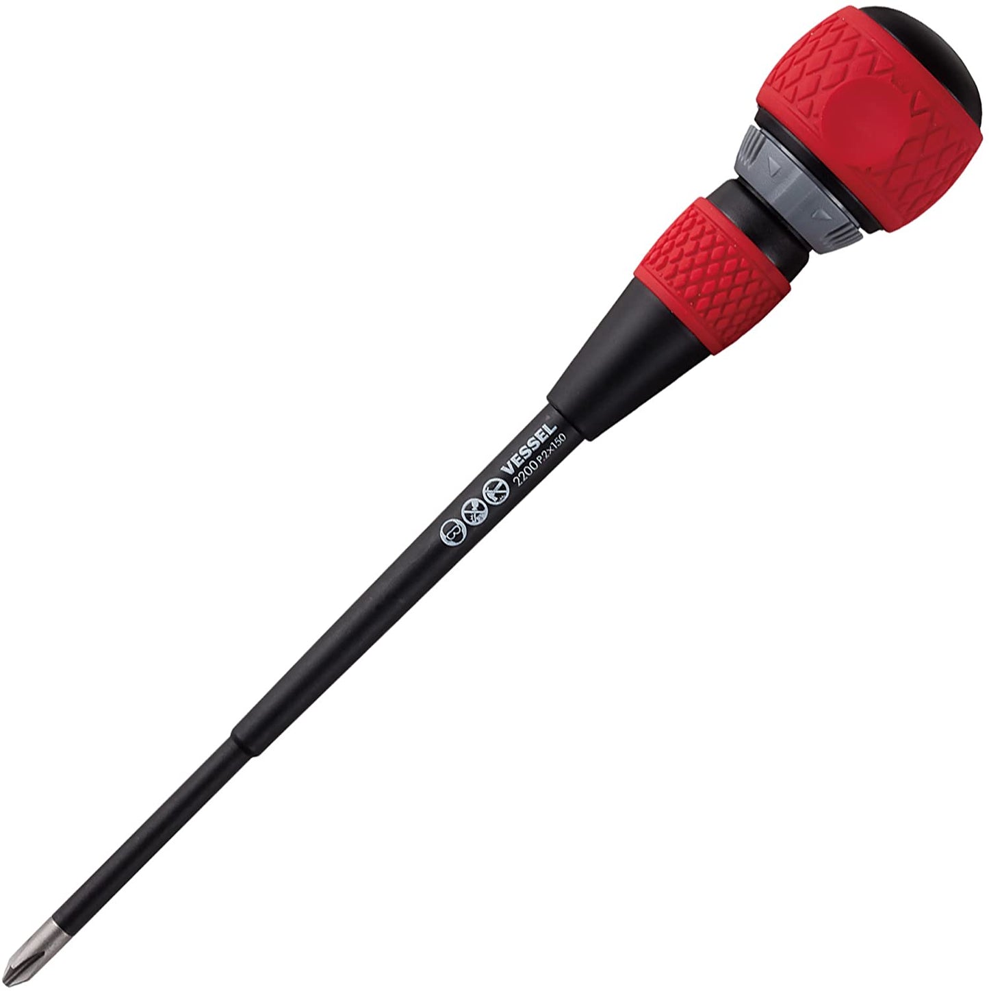 BALL GRIP Ratchet Screwdriver (+2x150(6"))