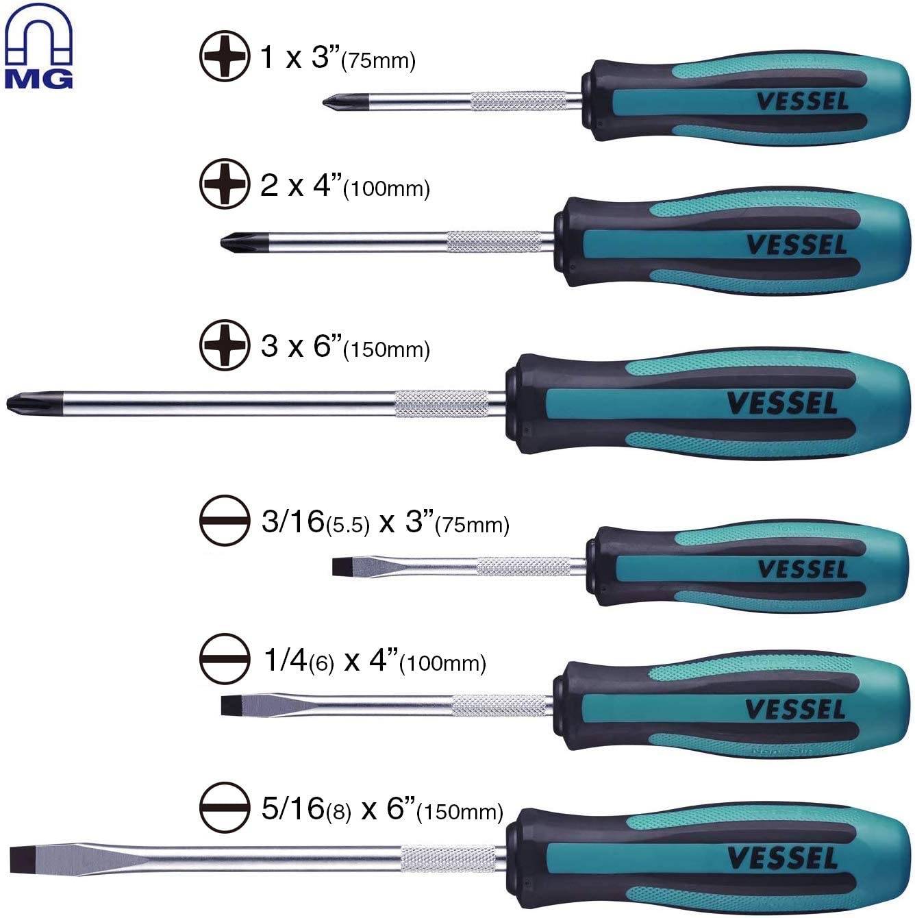 MEGADORA Screwdriver Set 6pcs. 9006PB (Paper Box)