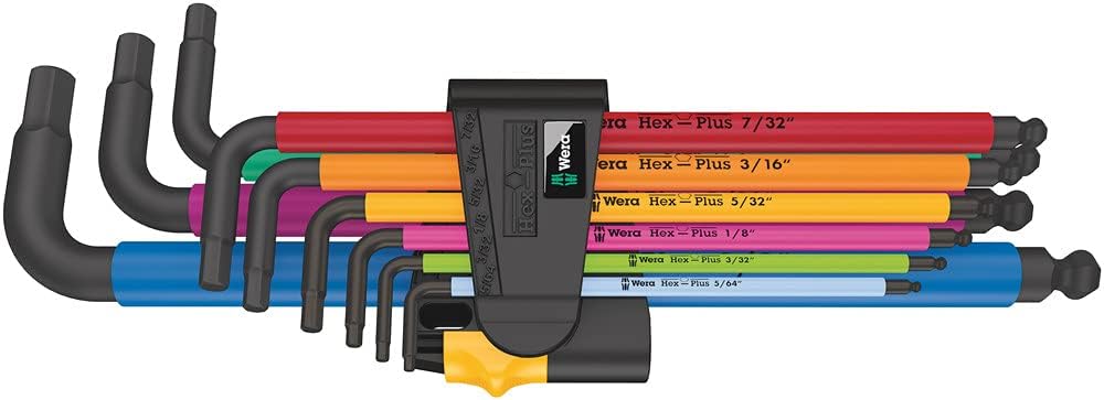 Wera 950/9 HEX-PLUS MULTICOLOUR IMPERIAL 2 L-KEY SET, BLACKLASER, 9 PIECES