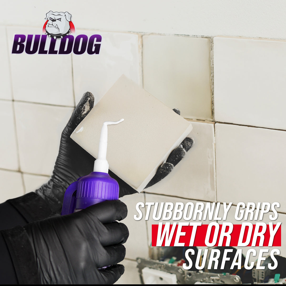 Bulldog Multi-Bond Adhesive, 6 Pack of 6 oz. Bottles, White, Ideal for Hundreds of Shop and Garage Applications, Fast-Drying, Works on Wet Surfaces, Ideal for Metal, Fiberglass and Brick Adhesive