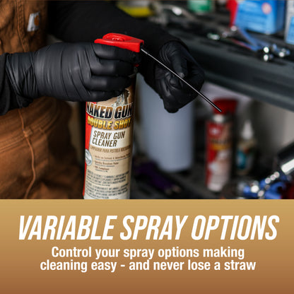 Naked Gun Spray Gun Cleaner 12pk, Solvent & Waterborne Paint Remover, 12 Pack of 15oz Aerosol Cans