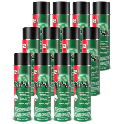 Klean-Strip Prep-All Wax and Grease Remover 12pk, Fast-Acting Degreaser, 12 Pack of 13.5oz Aerosol Cans