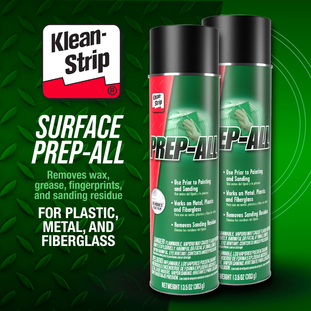 Klean-Strip Prep-All Wax and Grease Remover, Fast-Acting Degreaser, 13.5oz Aerosol