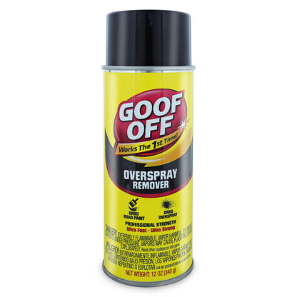 Goof-Off Pro Strength Overspray Remover, 12 Oz Aerosol Can