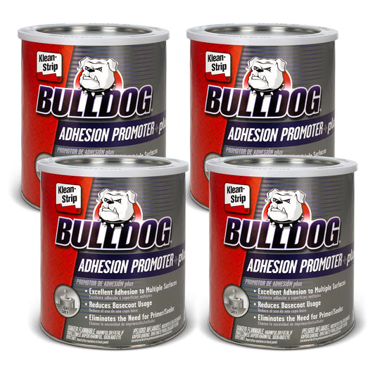 Bulldog Adhesion Promoter Plus 4pk - For Automotive Plastics and Metals - 4 Pack of 1 Gallon Bottles