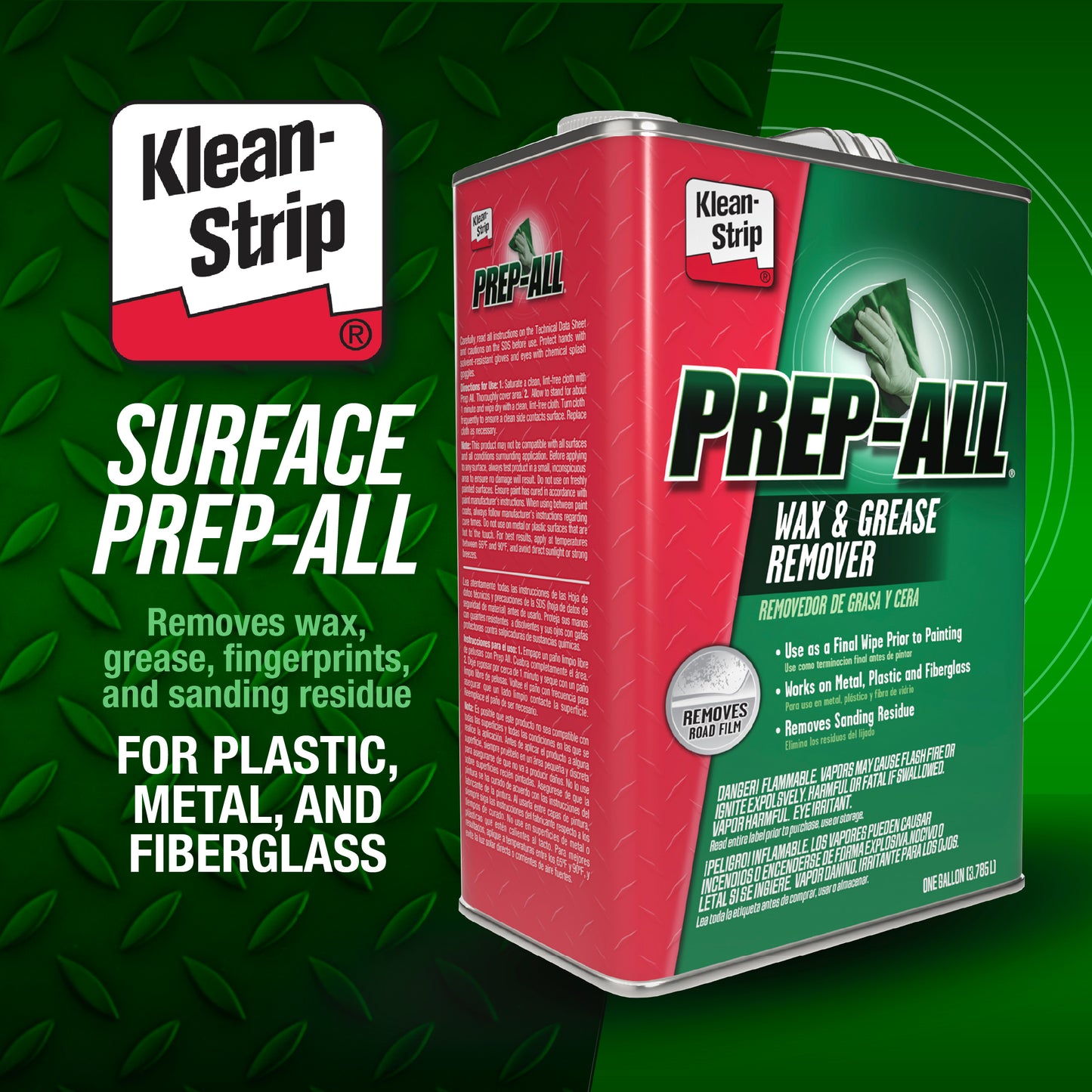 Klean-Strip Prep-All Wax and Grease Remover, Multi-Surface Paint Prep Cleaner, 1 Gallon