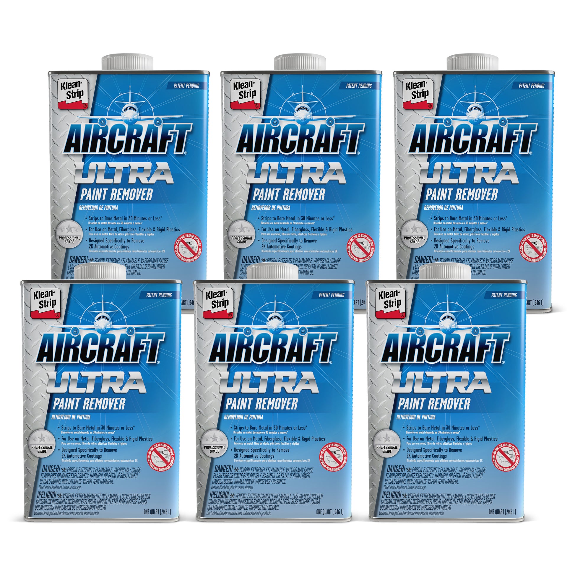 Aircraft ULTRA Paint Remover Fast-Acting Formula- Visible Lifting Action - 6 Pack of 1 Quart Cans