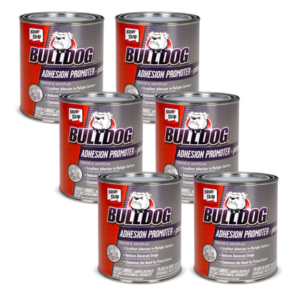 Bulldog Adhesion Promoter Plus 6pk - For Automotive Plastics and Metals - 6 Pack of 1 Quart Cans