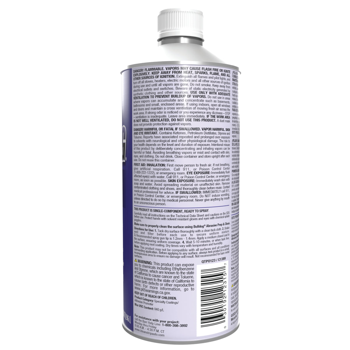 Klean-Strip Bulldog Adhesion Promoter - For Automotive Plastics and Metals - 1 Quart