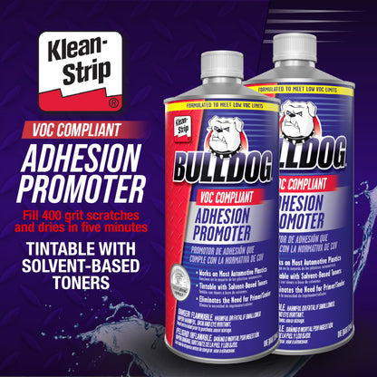 Klean-Strip Bulldog Adhesion Promoter for Plastic Auto Parts - 6pk of 1 Qrt Cans VOC Compliant Quick Dry No Mix Auto Adhesive Promoter Prep Stick - Fills 320 Grit Scratches