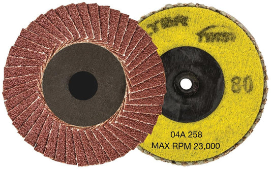 Twist Quick Change Metal Surface Finishing Abrasive Flap Disc, 2-1/2" Dia