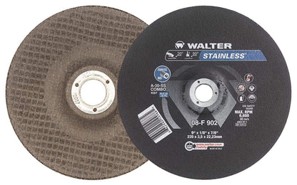 08F902 Grinding/Cutting Wheel Pack of 25, 9in Abrasive Wheel w/Round Hole