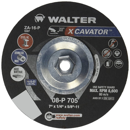 08P455 XCAVATOR Grinding Wheel - [Pack of 10] A-16-P Grit, 4-1/2 in