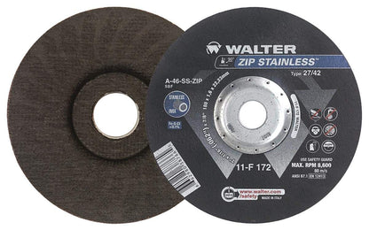 11F172 ZIP Stainless Cutoff Wheel - [Pack of 25] 46 Grit, Type 27, 7 in.