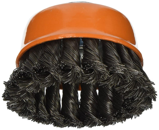 13F301 Wire Cup Brush - 3 in. Carbon Steel Knot Twisted Wire Cup