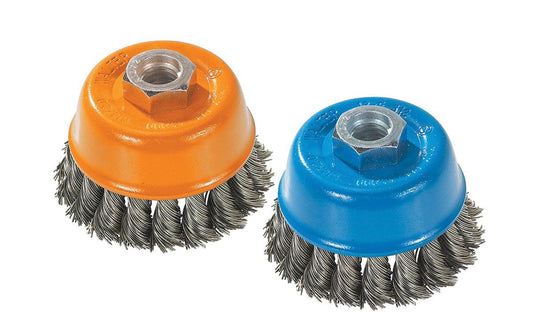 13F314 Knot Twisted Wire Cup Brush Deburring Power w/Threaded Arbor Hole