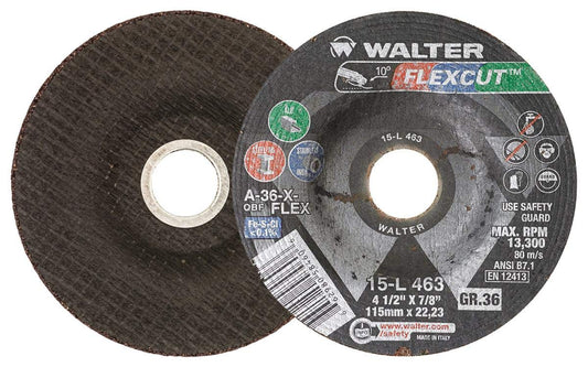 15L463 FlexibleGrinding Wheel Pack of 25 4.5in Abrasive Wheel w/Arbor Hole